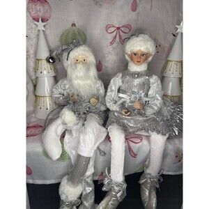 Christmas Elf Shelf Sitter Set, silver